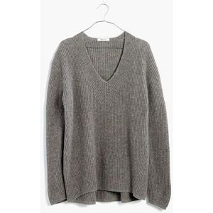 MADEWELL woodside v-neck sweater in grey